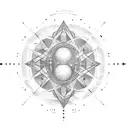 linear solar system tattoo design idea