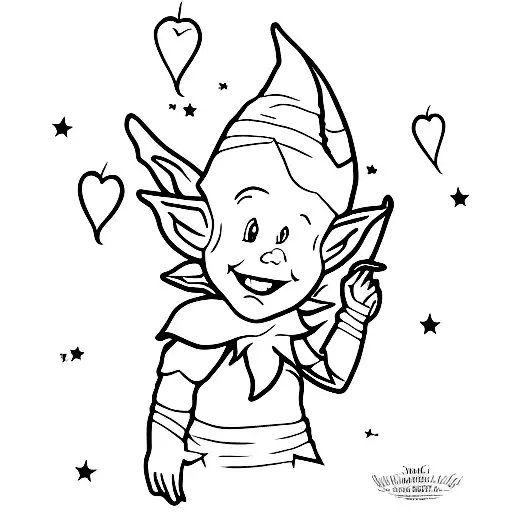 elf infant sleeping in a cot with a maleficent figure standing over it tattoo design idea
