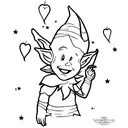 elf infant sleeping in a cot with a maleficent figure standing over it tattoo design idea