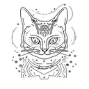 cat with big sparkly eyes  tattoo design idea
