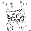 cat with big sparkly eyes  tattoo design idea