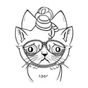cat with big sparkly eyes  tattoo design idea