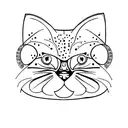 cat with big sparkly eyes  tattoo design idea