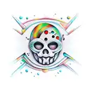 Sad mask and happy mask tattoo design idea