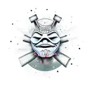 Sad mask and happy mask tattoo design idea