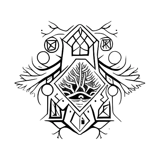 Slavic forest tattoo design idea
