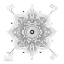 leg henna mandala style tattoo design idea