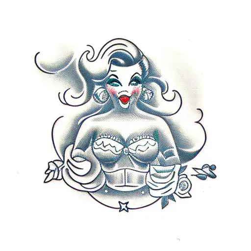 pinup marienette puppet tattoo design idea