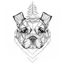 Dog river mirror  tattoo design idea