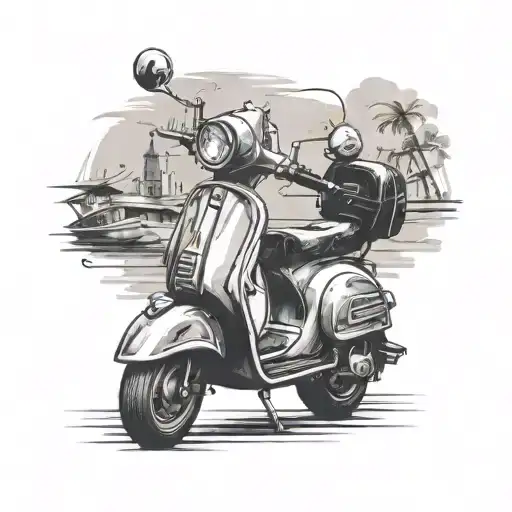 masculine scooter tattoo design idea