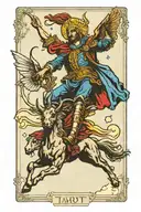 tarot card replacing the fool with icarus falling from sky tattoo design idea