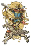 tarot card replacing the fool with icarus falling from sky tattoo design idea