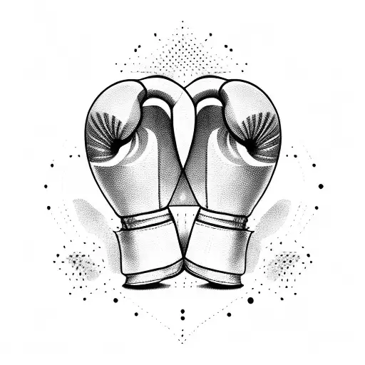 boxing gloves & knife tattoo design idea