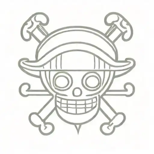 Jolly roger one piece Luffy e law tattoo design idea
