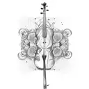 Photography themed violin keys tattoo design idea