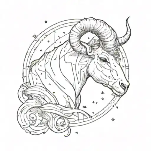Aries constellation intertwined tattoo design idea