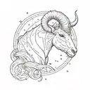 Aries constellation intertwined tattoo design idea
