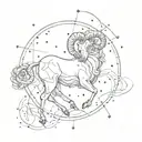 Aries constellation intertwined tattoo design idea