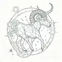 Aries constellation intertwined tattoo design idea