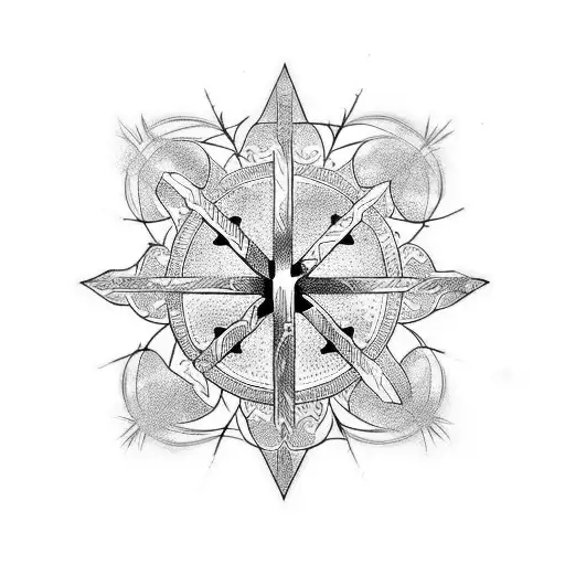 Christian Cross flowers crown of thorns sobriety  tattoo design idea