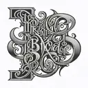 ambigram using the names Ryan and Rebecca  tattoo design idea