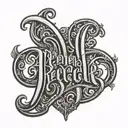 ambigram using the names Ryan and Rebecca  tattoo design idea