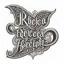 ambigram using the names Ryan and Rebecca  tattoo design idea
