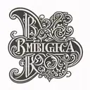 ambigram using the names Ryan and Rebecca  tattoo design idea