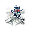 samurai with a building in the background tattoo design idea