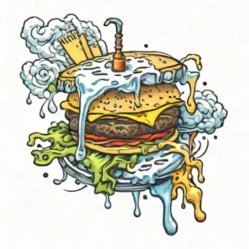 Pump fiction wallace burger   tattoo design idea