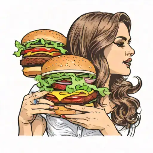 lana del rey eat burger tattoo design idea