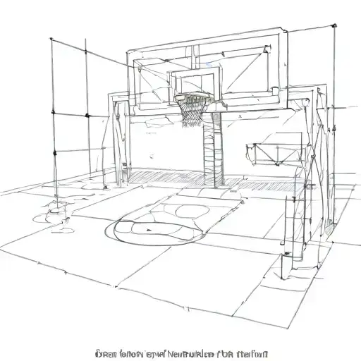 A sketch of a basketball court with the lyrics of a 21 Pilots song written around the edges tattoo design idea