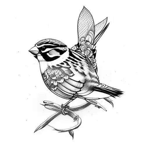 Sparrow tattoo design idea