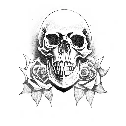 skull gothic suicide tattoo design idea