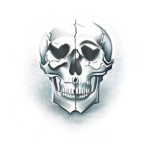 skull gothic suicide tattoo design idea