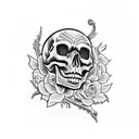 skull gothic suicide tattoo design idea