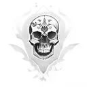 skull gothic suicide tattoo design idea