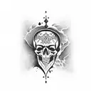 skull gothic suicide tattoo design idea