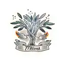 olive tree tattoo design idea