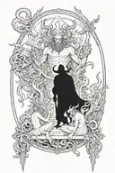  Hades and the underworld scene depicting demons tattoo design idea