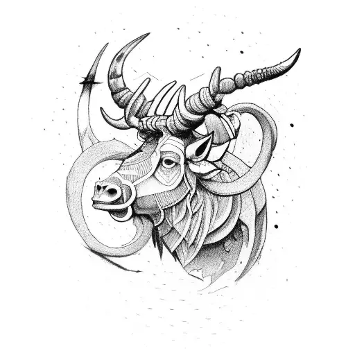 taurus and capricorn stars contellation tattoo design idea