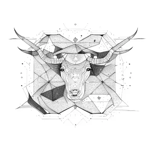 constellation of taurus and capricorn tattoo design idea