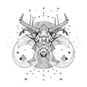 constellation of taurus and capricorn tattoo design idea