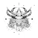 constellation of taurus and capricorn tattoo design idea