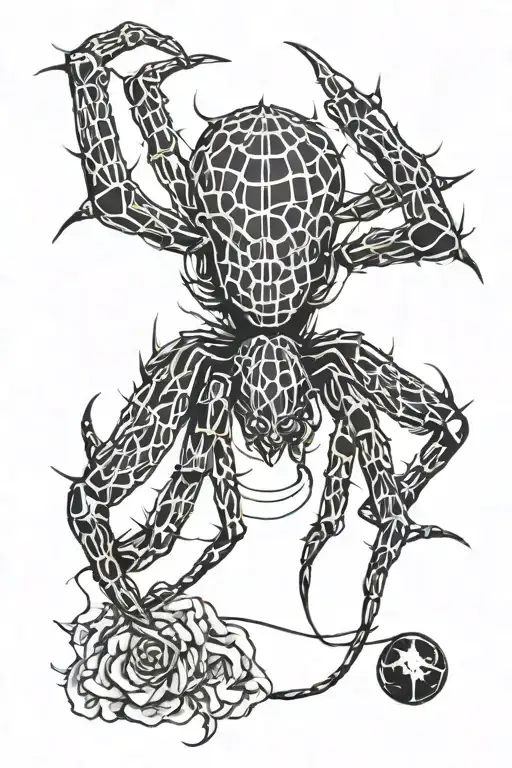 Best spider crawling tattoo design idea