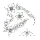 upper forearm tattoo with these “October 8, 1922” and “March 21, 1945” both are my grandma’s birthday. Small and minimal tattoo design idea