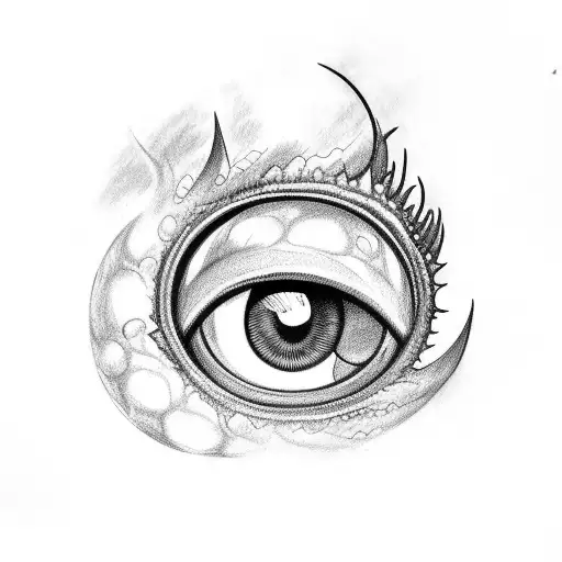 dragon eye sketch on a brush tattoo design idea