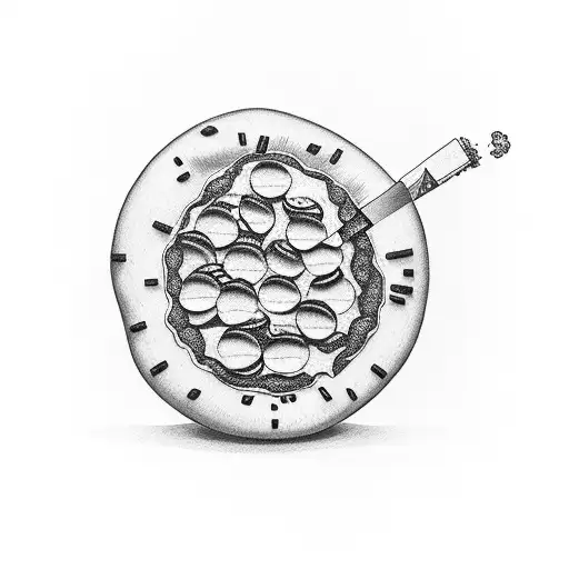 Simpson whiskey cigar pizza  tattoo design idea