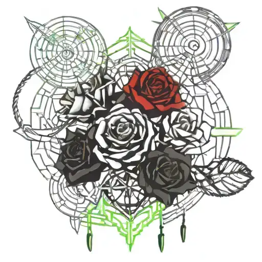 roses with Barbara reidy and her date of death date tattoo design idea