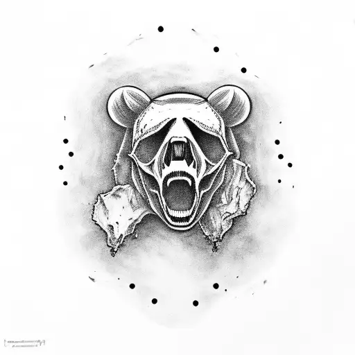 Bear Skull tattoo design idea